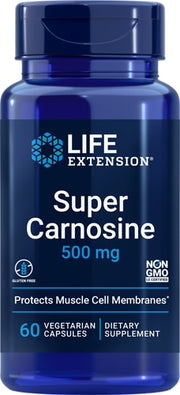 라이프 익스텐션 슈퍼 카르노신 500mg – 60 베지 캡슐 – 단백질 당화 억제와 세포 노화 지연, 신경·근육 보호에 초점