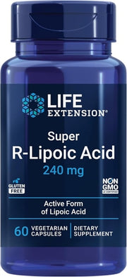 라이프 익스텐션 슈퍼 R-리포산 240mg – 60 베지 캡슐 – 활성형 R-알파리포산으로 항산화·혈당 대사·신경 보호 강화