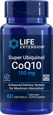 라이프 익스텐션 슈퍼 유비퀴놀 CoQ10 – 100mg – 60 소프트젤 – 활성형 CoQ10으로 심장 기능과 세포 에너지 대사를 안정적으로 보조