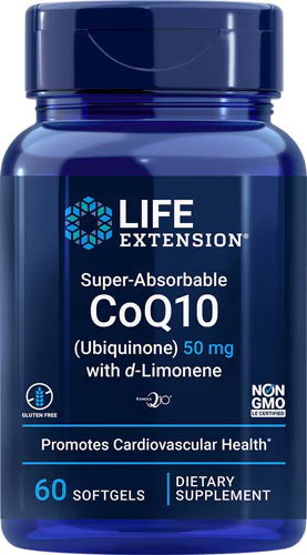 라이프 익스텐션 CoQ10 유비퀴논 with d-리모넨 – 50mg – 60 소프트젤 – 일반형 CoQ10을 사용해 심장 에너지 생성과 항산화 보호 보조