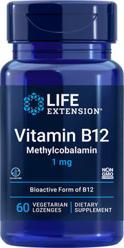 라이프 익스텐션 비타민 B12 메틸코발아민 1mg – 60 베지 로젠지 – 활성형 B12로 신경 기능과 에너지 생성 보조