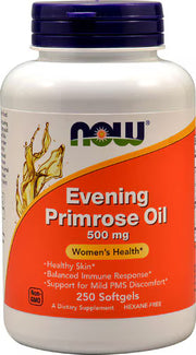 나우 이브닝 프림로즈 오일 500mg – 250 소프트젤 – 달맞이꽃 종자유 성분을 함유해 여성 호르몬 밸런스 및 피부·월경 전 컨디션 관리