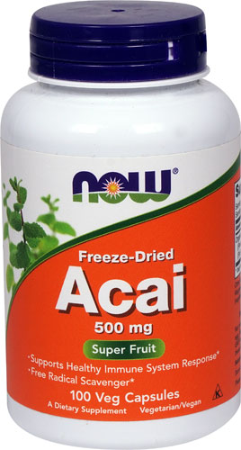 나우 동결건조 아사이 500mg – 100 베지 캡슐 – 항산화·활력 보조