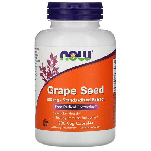 나우 포도씨 100mg – 200 베지 캡슐 – 폴리페놀 기반 항산화 성분으로 혈관 건강과 활성산소 억제에 관여