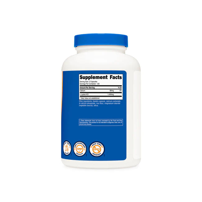 뉴트리코스트 L-라이신 캡슐 -단백질 합성과 면역 기능 유지에 필요한 필수 아미노산