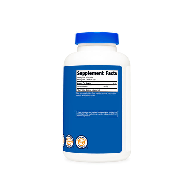 뉴트리코스트 L-페닐알라닌 500mg 180 캡슐 – 정신적 컨디션과 기분 유지를 돕는 아미노산