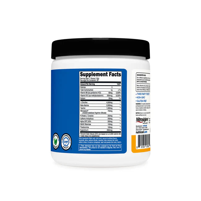 뉴트리코스트 프리워크아웃 컴플렉스 - 운동 전 퍼포먼스 향상과 집중·펌핑을 지원하는 프리워크아웃 컴플렉스