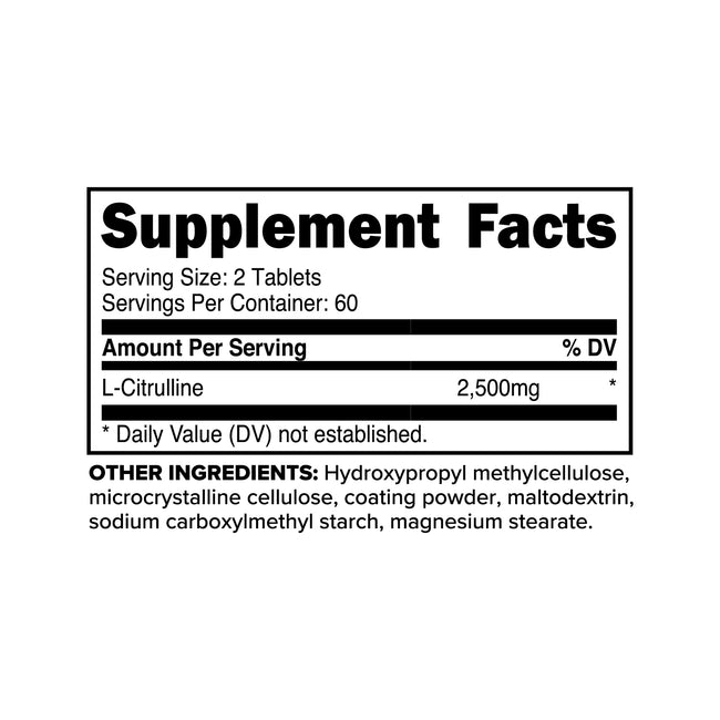 프리마포스 L-시트룰린 2500mg 타블렛 – 펌핑감과 혈류 확장을 보조하는 아미노산