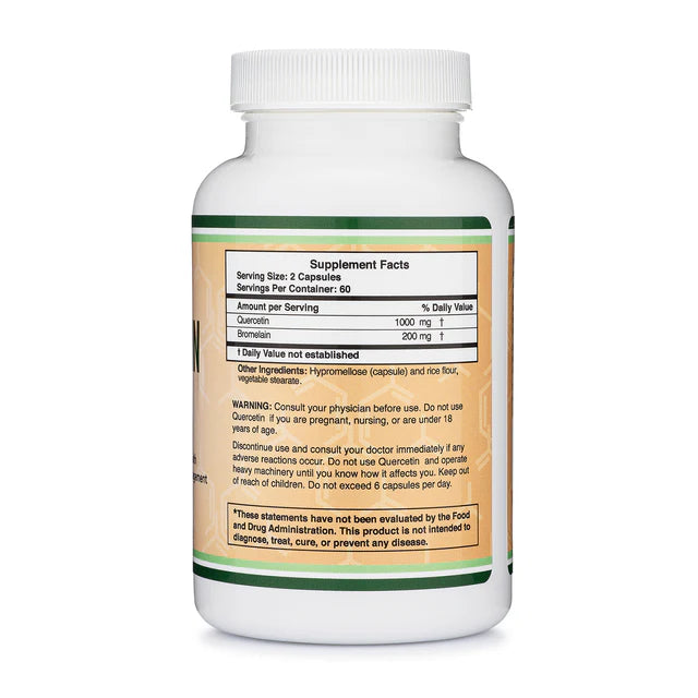 더블우드 퀘르세틴 + 브로멜라인 1200mg, 120캡슐 – 면역 강화·호흡기 건강·항염 지원 복합 포뮬러