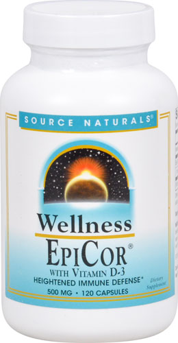소스 내추럴스 에피코(EpiCor) with 비타민 D3 – 500mg – 120캡슐 – 발효 효모 유래 EpiCor®와 비타민 D를 배합해 면역 반응과 장-면역 축 보조