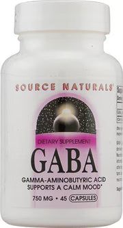 소스 내추럴스 GABA 750mg – 45 캡슐 – GABA 고함량 포뮬러로 긴장 완화와 마음 안정 관리를 고려한 캡슐 제품