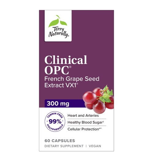 테리 내추럴리 클리니컬 OPC® 프렌치 포도씨 추출물 VX1® 300mg – 60캡슐 – 중·고함량 OPC로 혈관 기능과 항산화 방어를 집중적으로 보강한 포뮬러