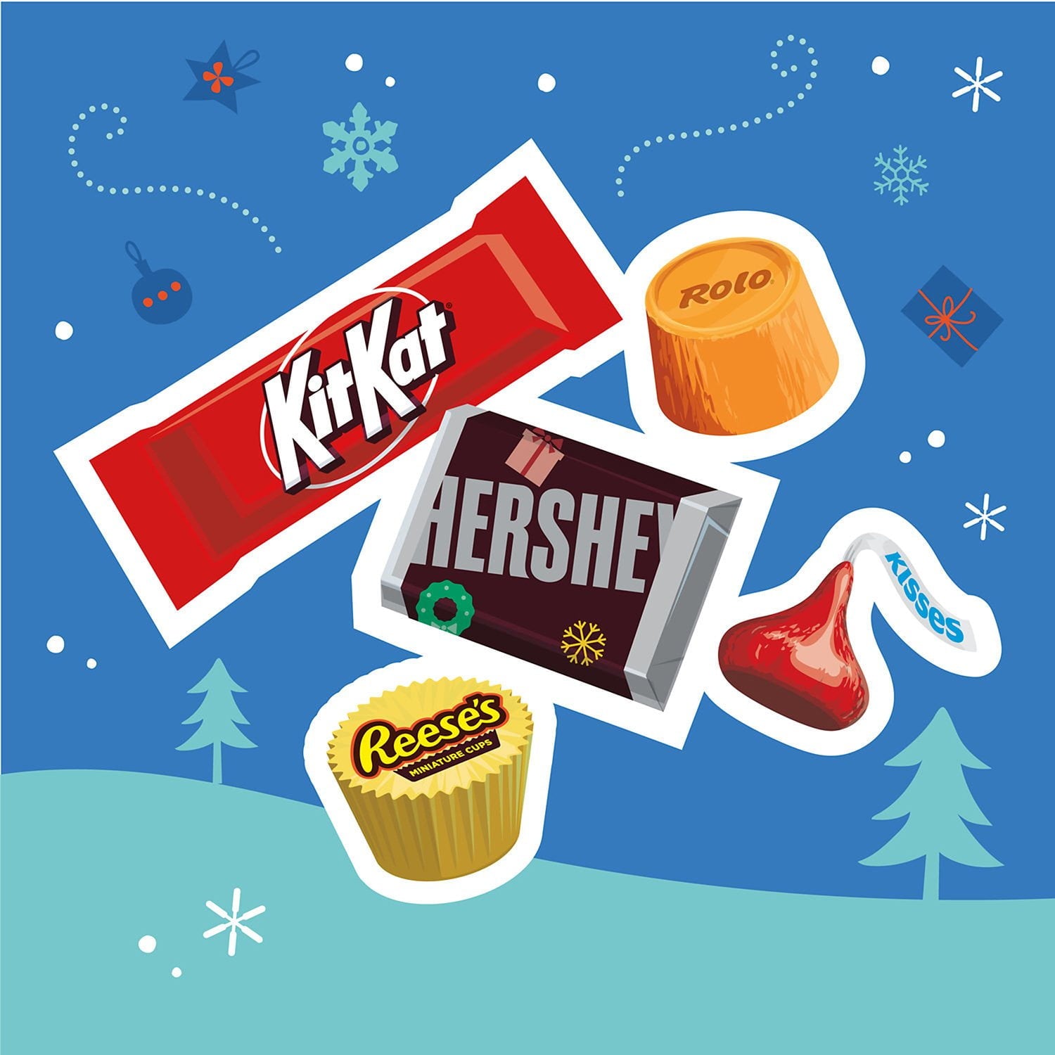 허쉬(HERSHEY'S) 페스티브 페이버릿 초콜릿 버라이어티팩 315개 — 시즌 한정 초콜릿 대용량