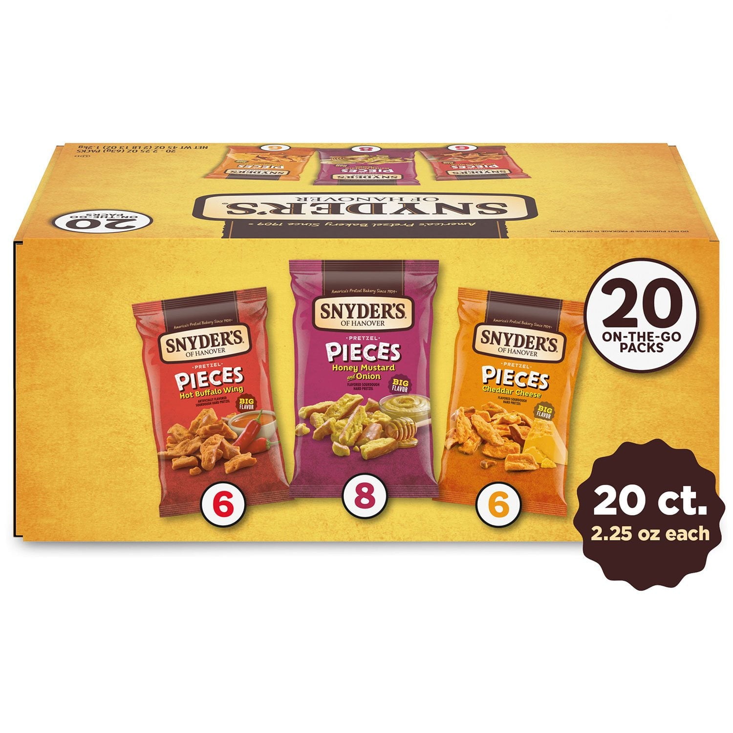 스나이더 버라이어티 프레첼 피스 – 2.25oz x 20팩