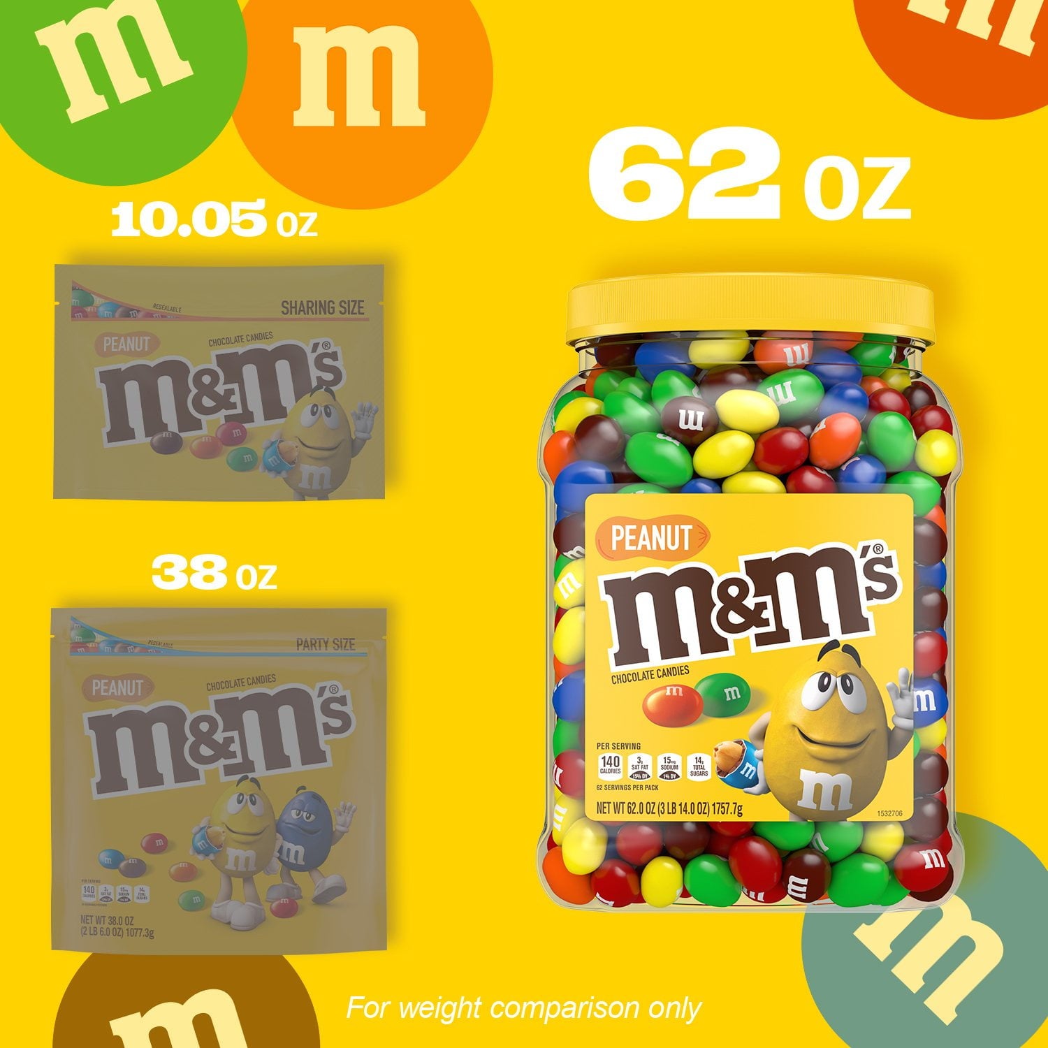 엠앤엠 피넛 밀크 초콜릿 캔디 62oz — 피넛 초콜릿 대용량