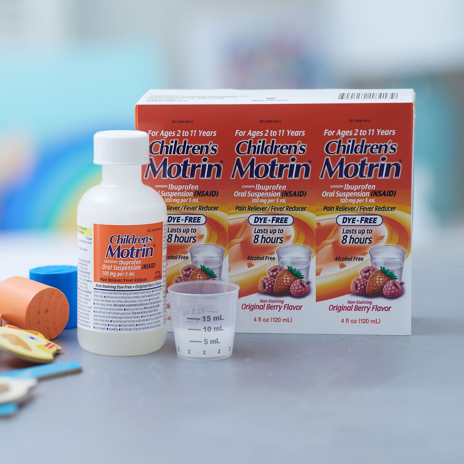칠드런스 모트린 이부프로펜 100mg 베리맛 4oz × 3 — 어린이 해열·진통 효과