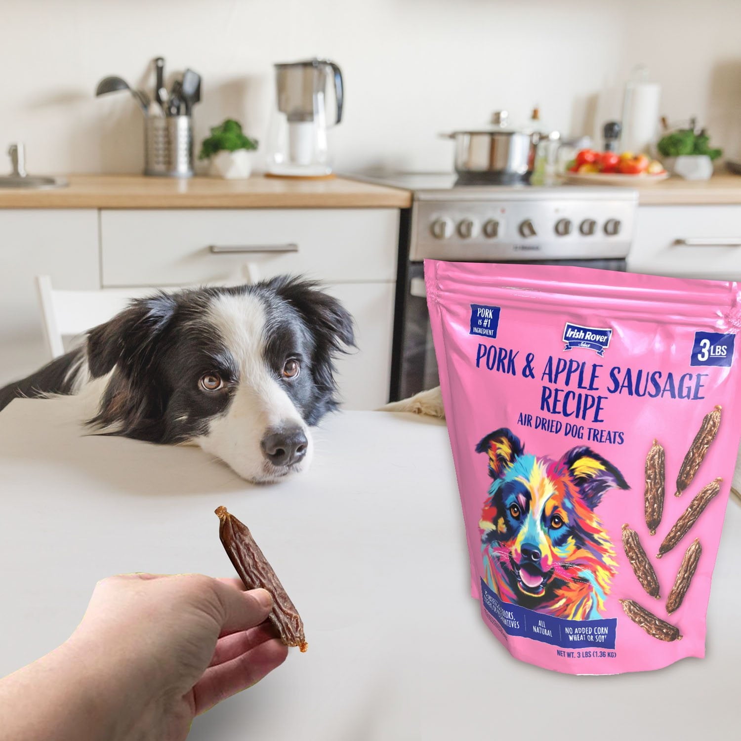 아이리시 로버 포크 & 애플 소시지 48 oz – 돼지고기·사과 조합의 에어드라이 소시지