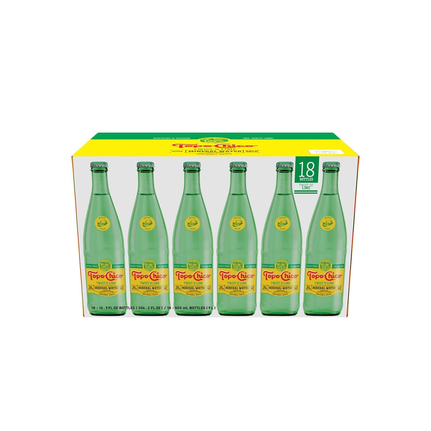 토포 치코 라임 트위스트 스파클링 워터 16.9 fl. oz × 18 – 상큼한 라임 탄산수