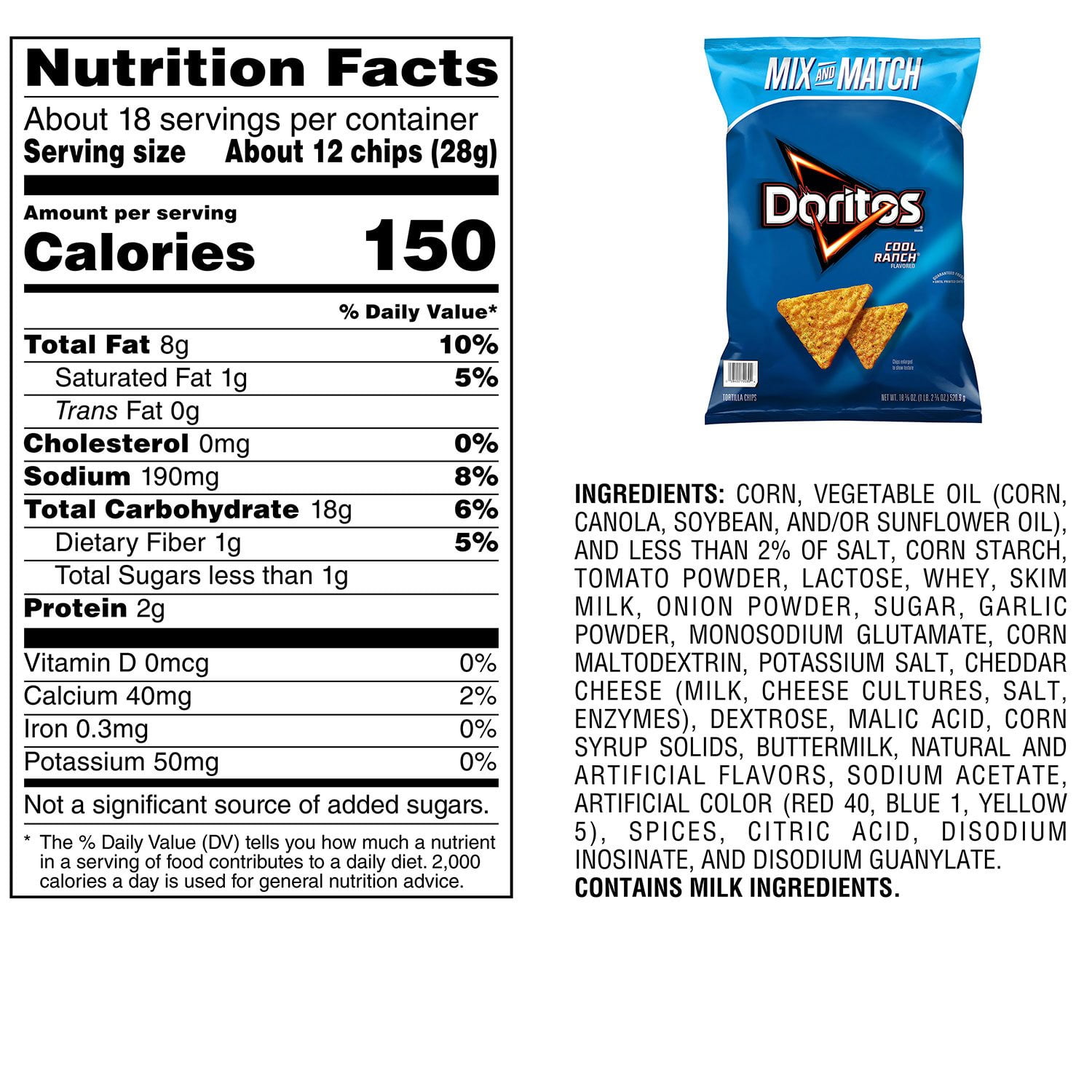 도리토스 쿨 랜치 토르티야 칩스 18.38oz