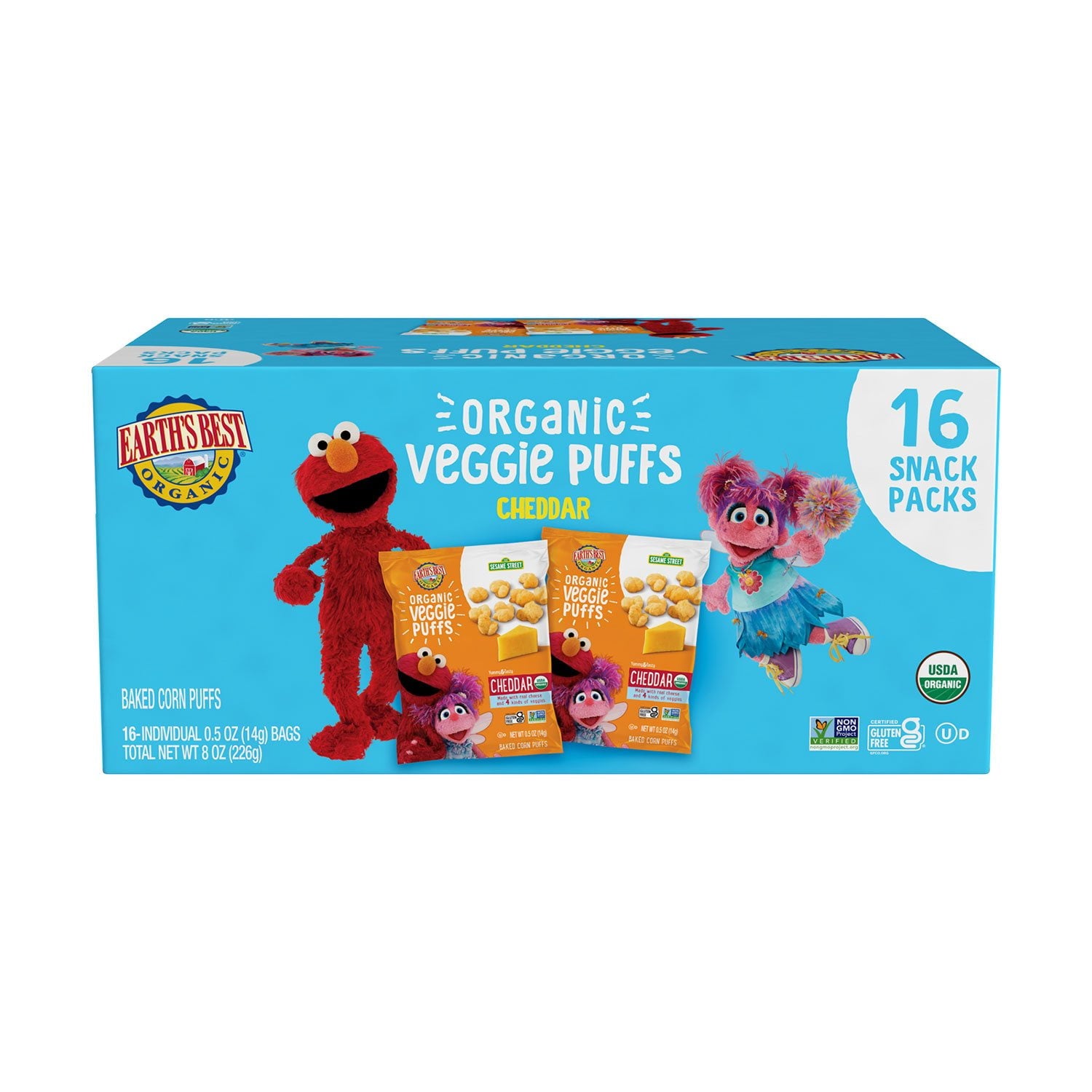 얼스베스트 유기농 체다 베지 퍼프 – 0.5oz x 16봉