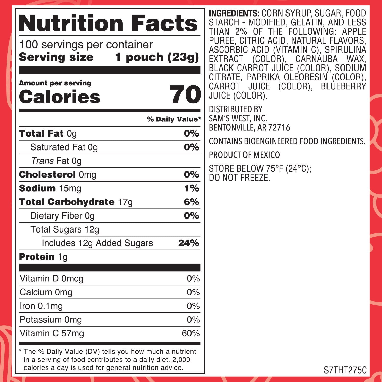 멤버스마크 프루티 스낵 0.8oz × 100 — 과일맛 쫄깃 젤리 스낵