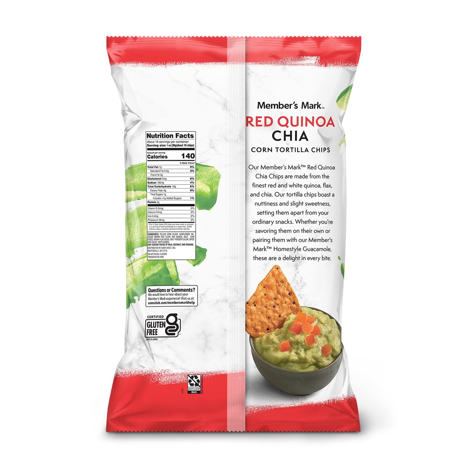 멤버스 마크 레드 퀴노아 치아 콘 토르티야 칩스 16oz