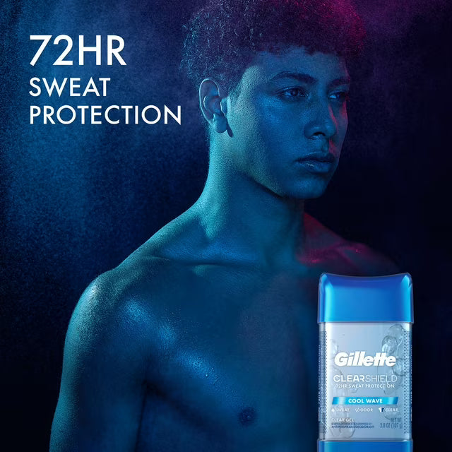질레트 쿨 웨이브 클리어 젤 남성용 안티퍼스피런트 데오드란트 3.8 oz., 5 pk. – 투명 젤 타입으로 끈적임과 잔여감이 적어 깔끔하게 사용하기 좋으며 상쾌한 향