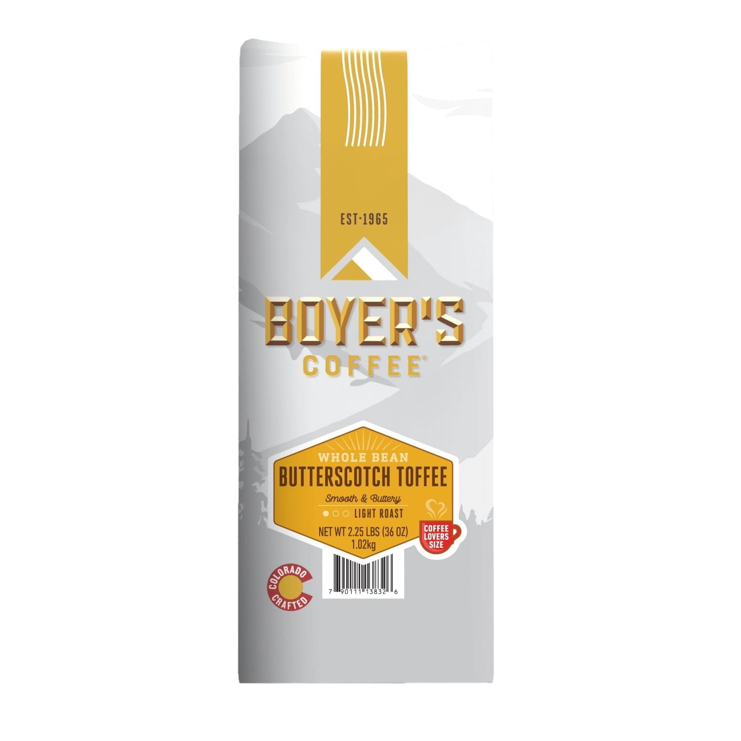 보이어스 커피 버터스카치 토피 라이트 로스트 홀빈 36 oz – 달콤한 버터 토피 향의 부드러운 라이트 로스트