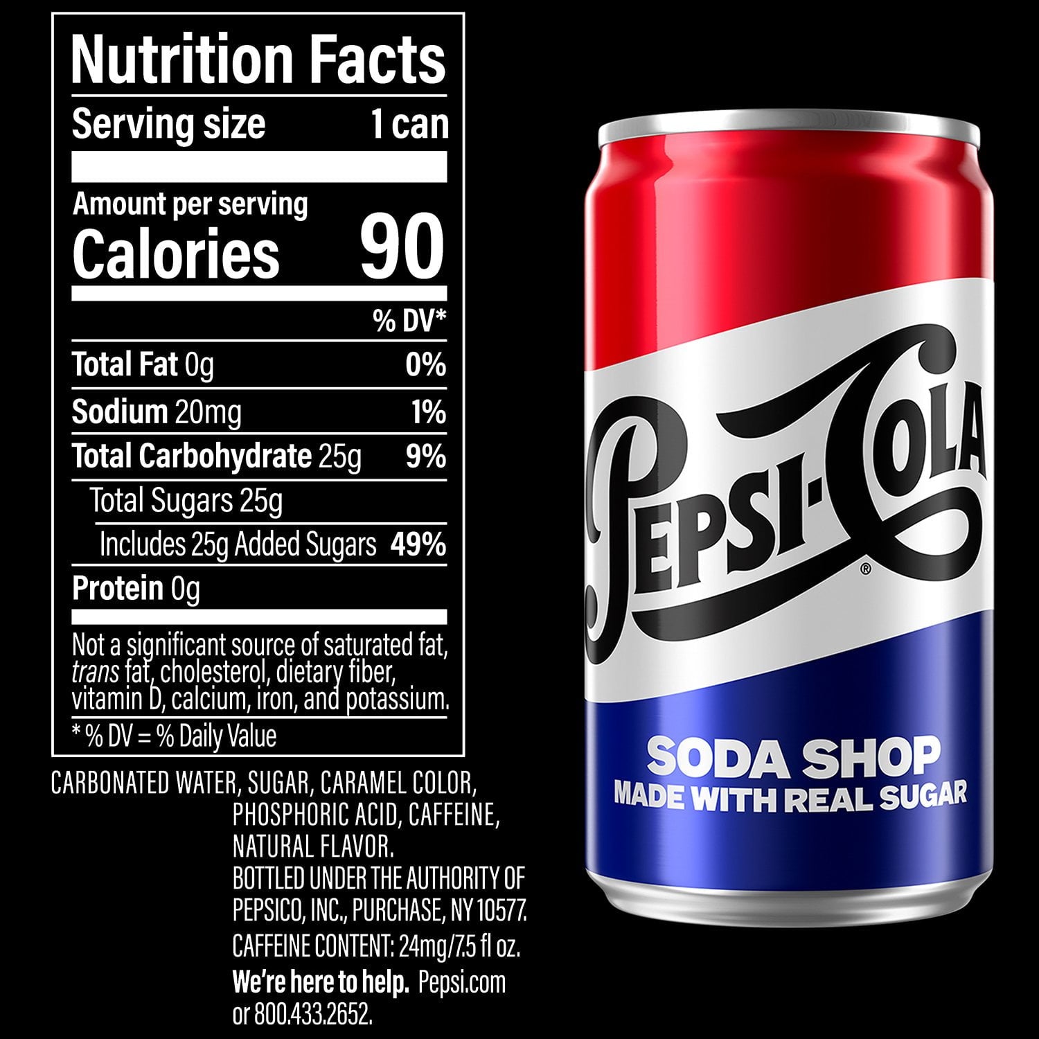 펩시 소다샵 리얼 슈거 미니캔, 7.5fl oz, 30팩