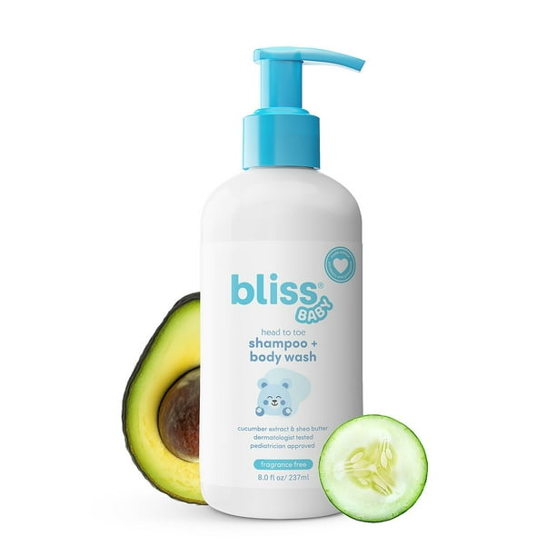 블리스(Bliss) 베이비 배스 번들 2-in-1 샴푸+바디워시 & 로션 8oz × 2 — 저자극 보습 케어
