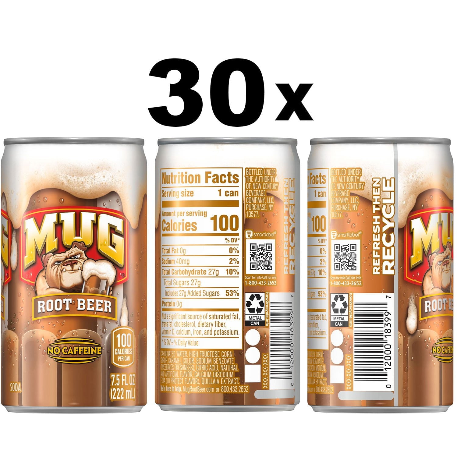 머그 루트비어 미니캔, 7.5fl oz, 30팩