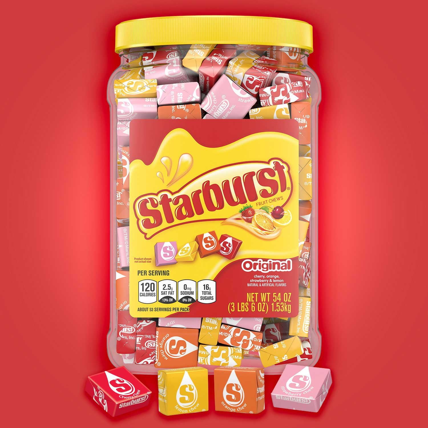 스타버스트 오리지널 과일맛 츄잉 54oz — 부드럽고 쫀득한 과일 츄잉캔디