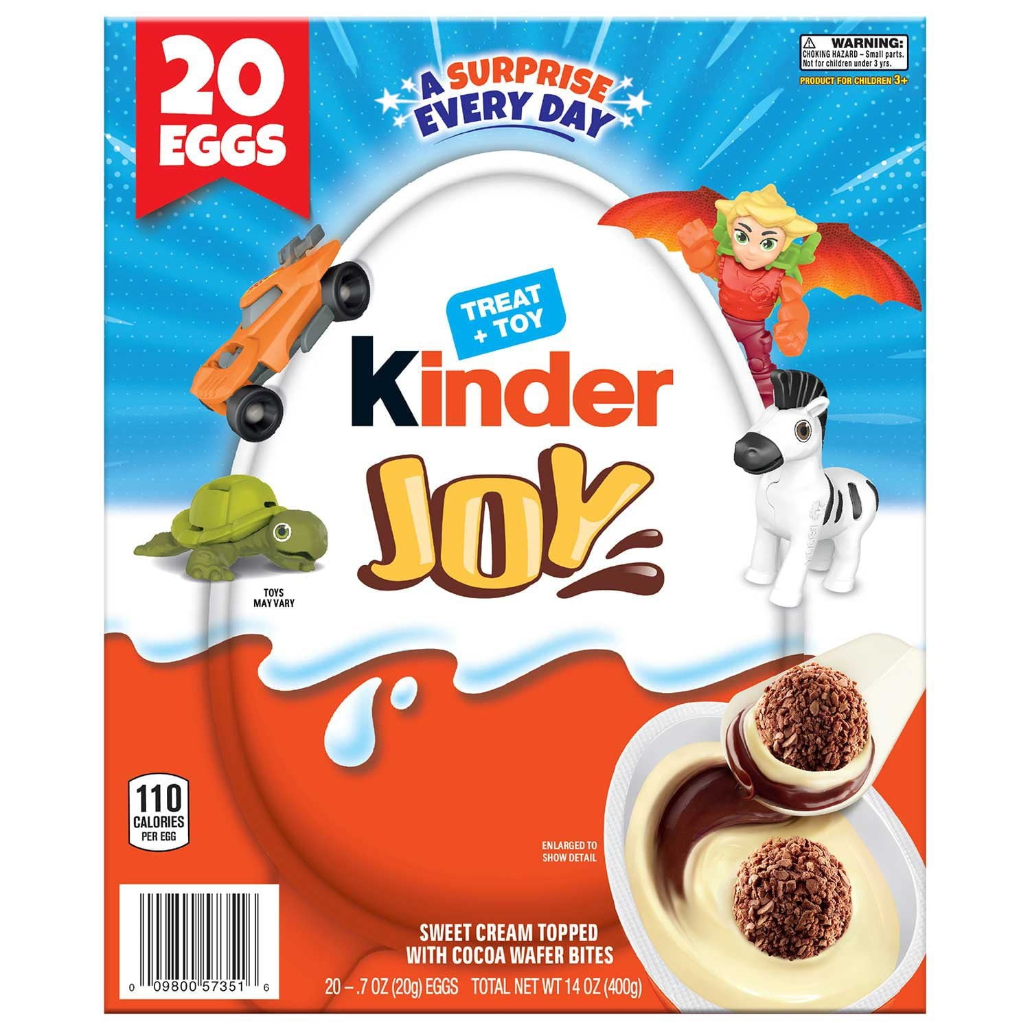 킨더조이(Kinder Joy) 화이트 초콜릿 서프라이즈 에그 0.7oz × 20팩 — 장난감·초콜릿 세트