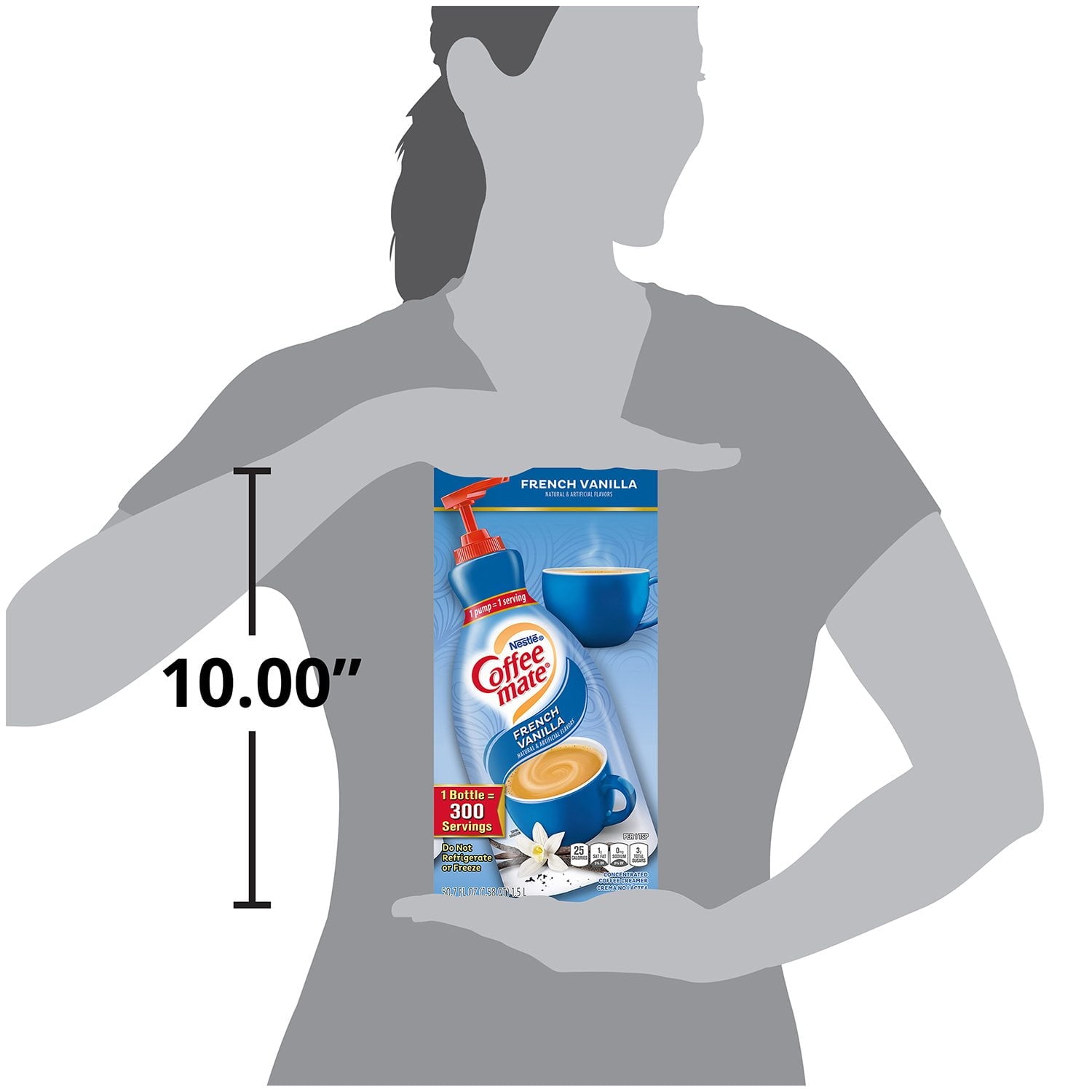 네슬레 커피메이트 프렌치 바닐라 리퀴드 크리머 펌프형 50.7 fl oz – 카페용 대용량 바닐라 크리머