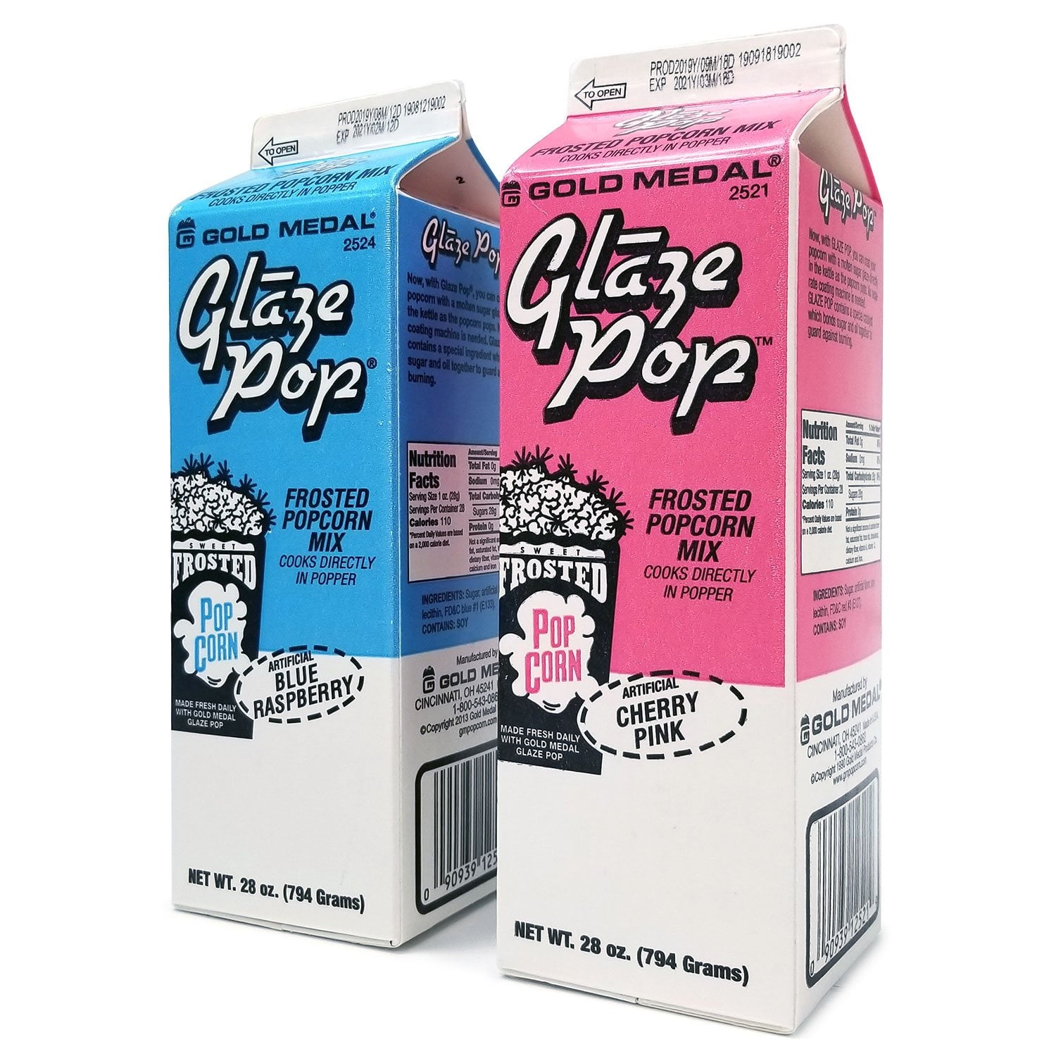 골드메달 블루라즈 + 체리 글레이즈 팝 – 팝콘 코팅 파우더 2팩