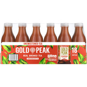 골드피크 언스위트 티 16.9 fl oz × 18 pk – 무가당 깔끔한 홍차 음료