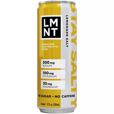 엘엠엔티 스파클링 전해질 드링크 레모네이드 솔트 12oz × 12캔 – 탄산 타입 전해질 음료로 수분 균형을 간편하게 지원