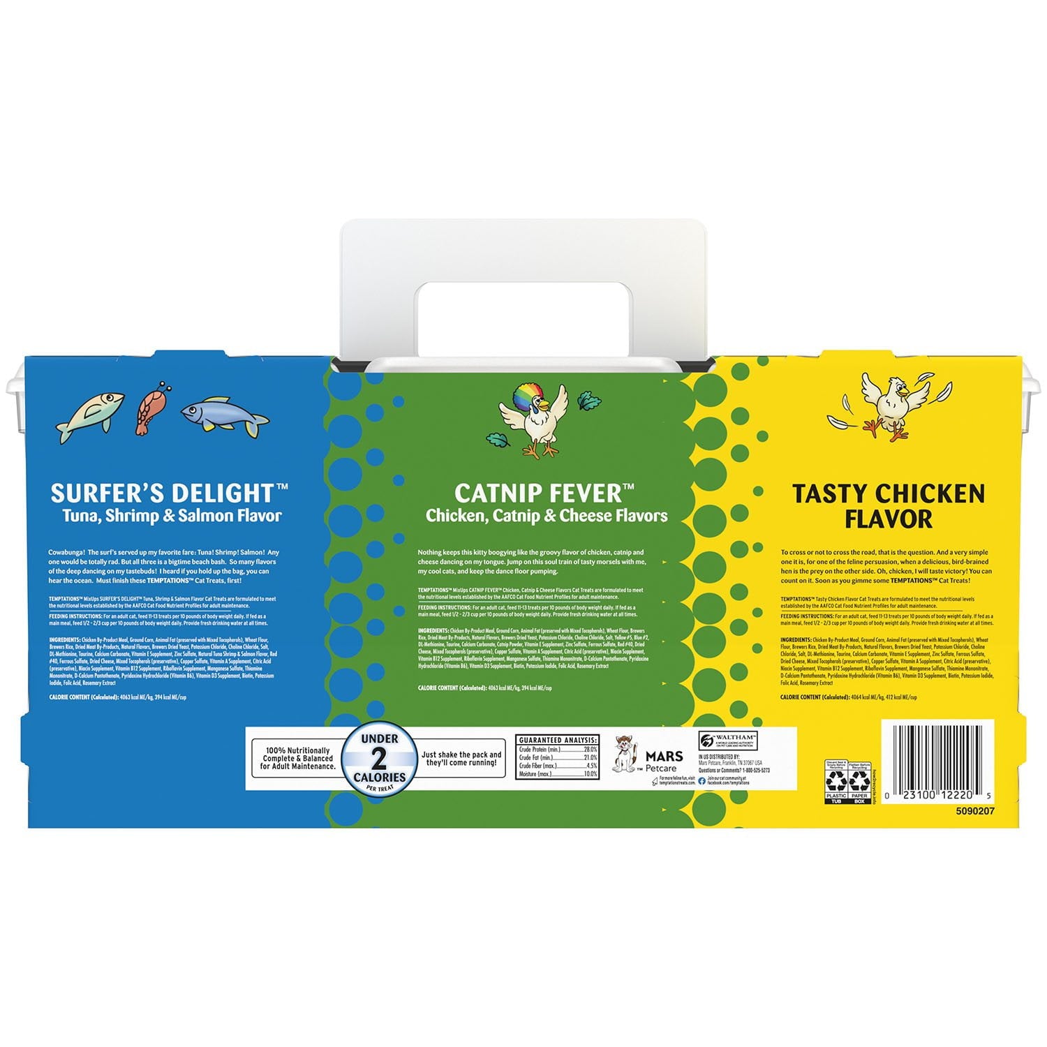 템테이션스 고양이 간식 버라이어티팩 3통 – 치킨·캣닢·피쉬 믹스