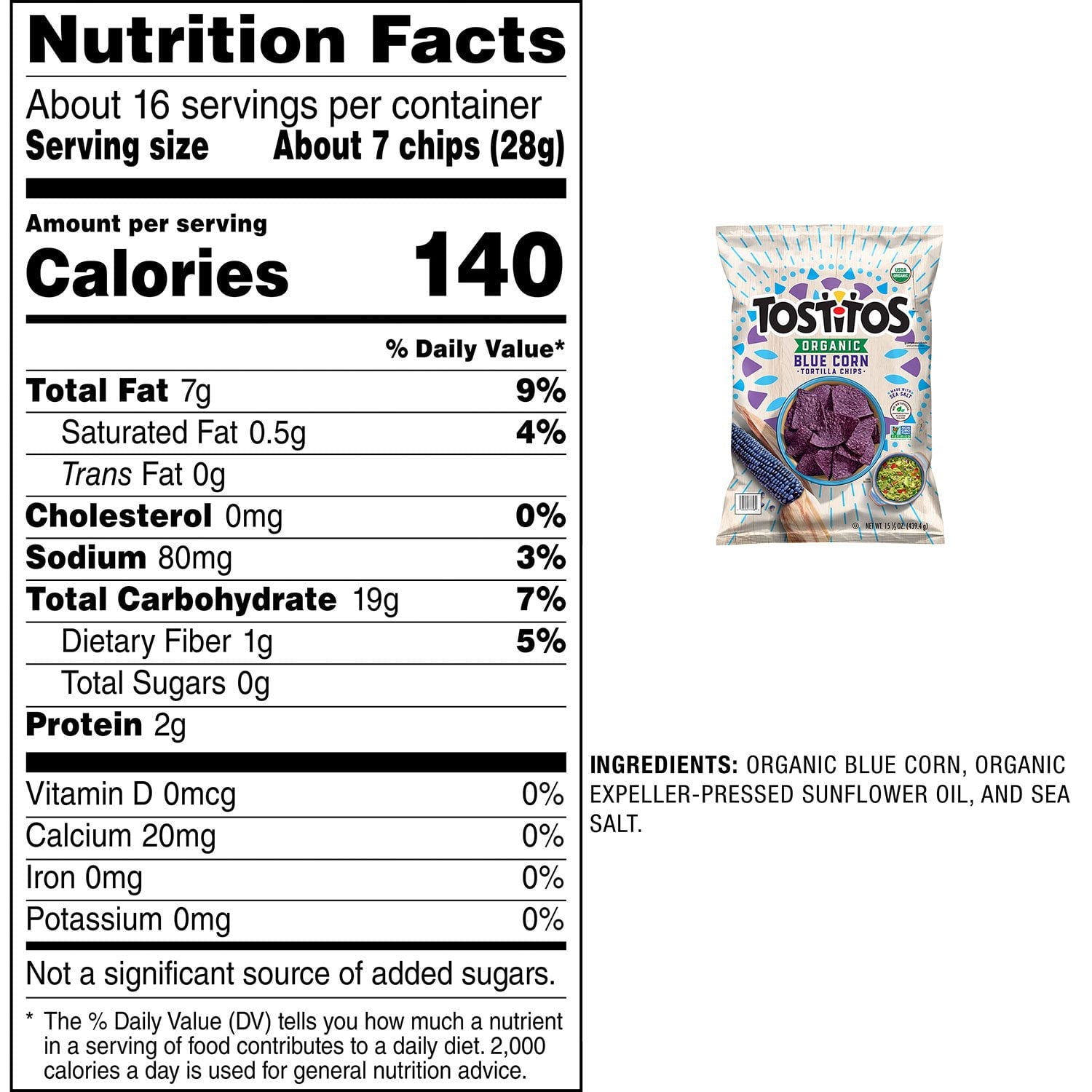 토스티토스 유기농 블루 콘 토르티야칩 15.5oz