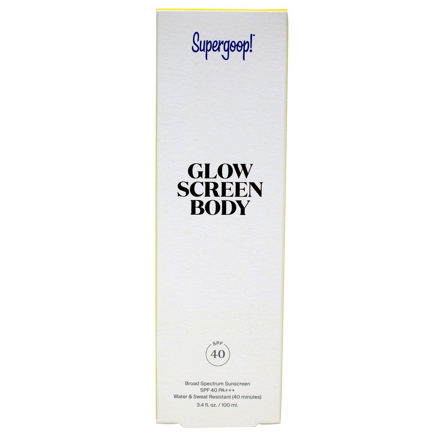 슈퍼굿 글로우스크린 바디 선스크린 SPF 40 (3.4 oz) – 바디용 광채 자외선 차단