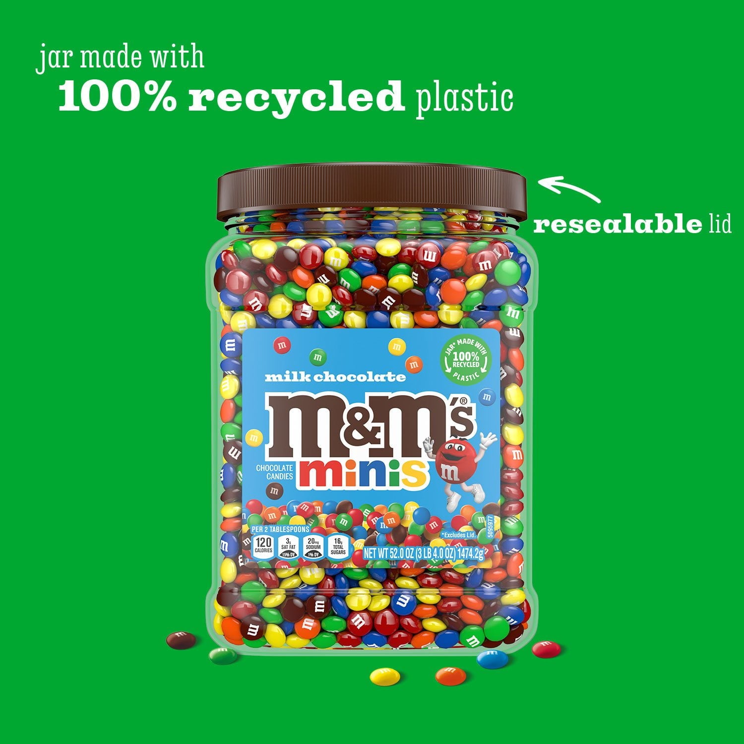엠앤엠 미니즈 밀크 초콜릿 캔디 52oz — 작은 사이즈 M&M 미니