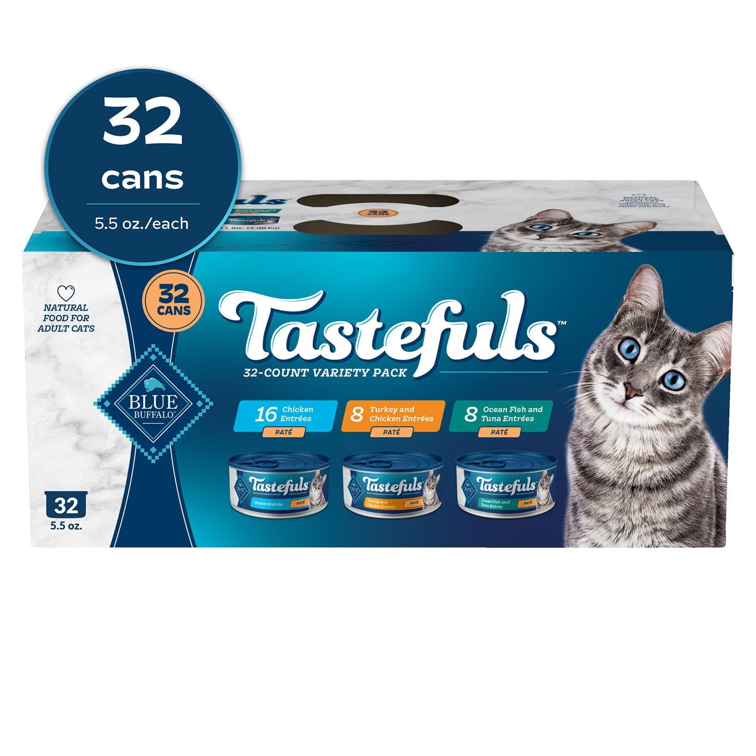 블루버팔로 테이스트풀즈 파테 습식 캣푸드 32 ct / 5.5 oz – 고단백 파테·편식 해결