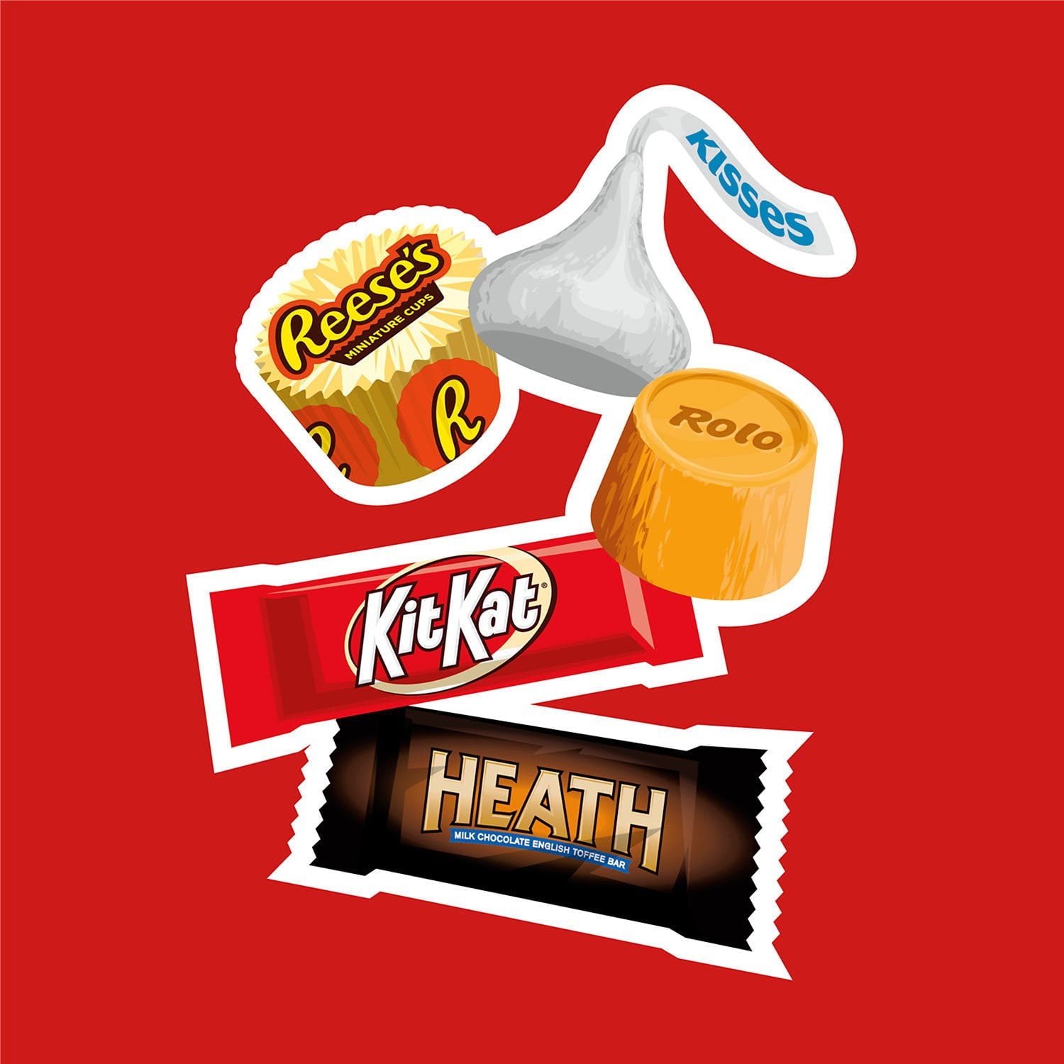 허쉬(HERSHEY'S) 미니즈 버라이어티팩 초콜릿 캔디 220개 — 소형 인기 초콜릿 모음