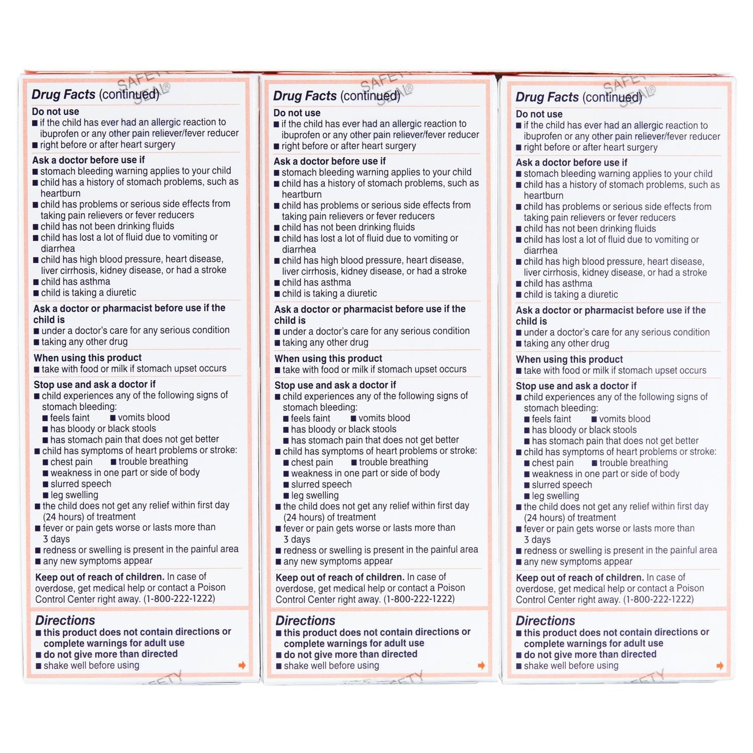 칠드런스 모트린 이부프로펜 100mg 베리맛 4oz × 3 — 어린이 해열·진통 효과