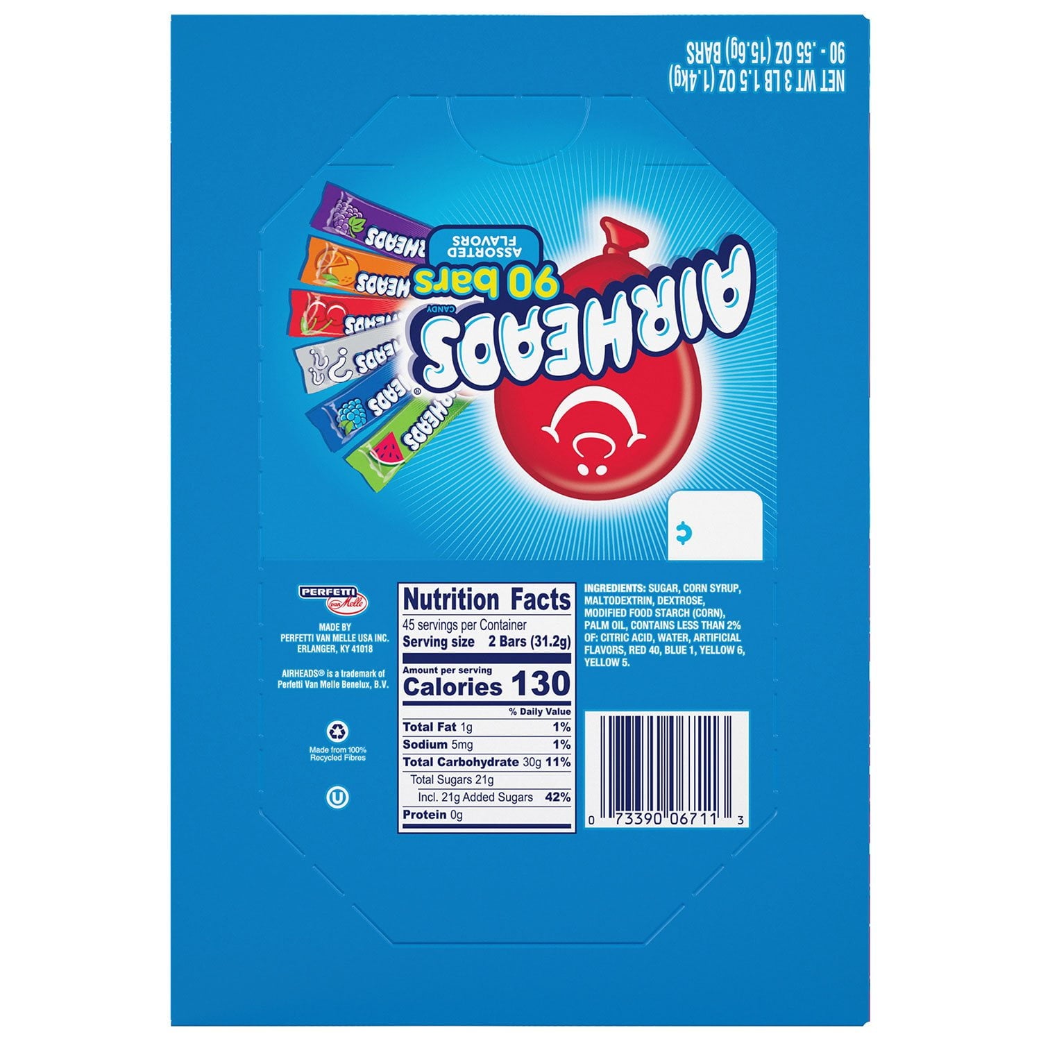 에어헤즈 버라이어티팩 0.55oz × 90팩 — 다양한 맛의 쫄깃한 에어헤즈 미니팩