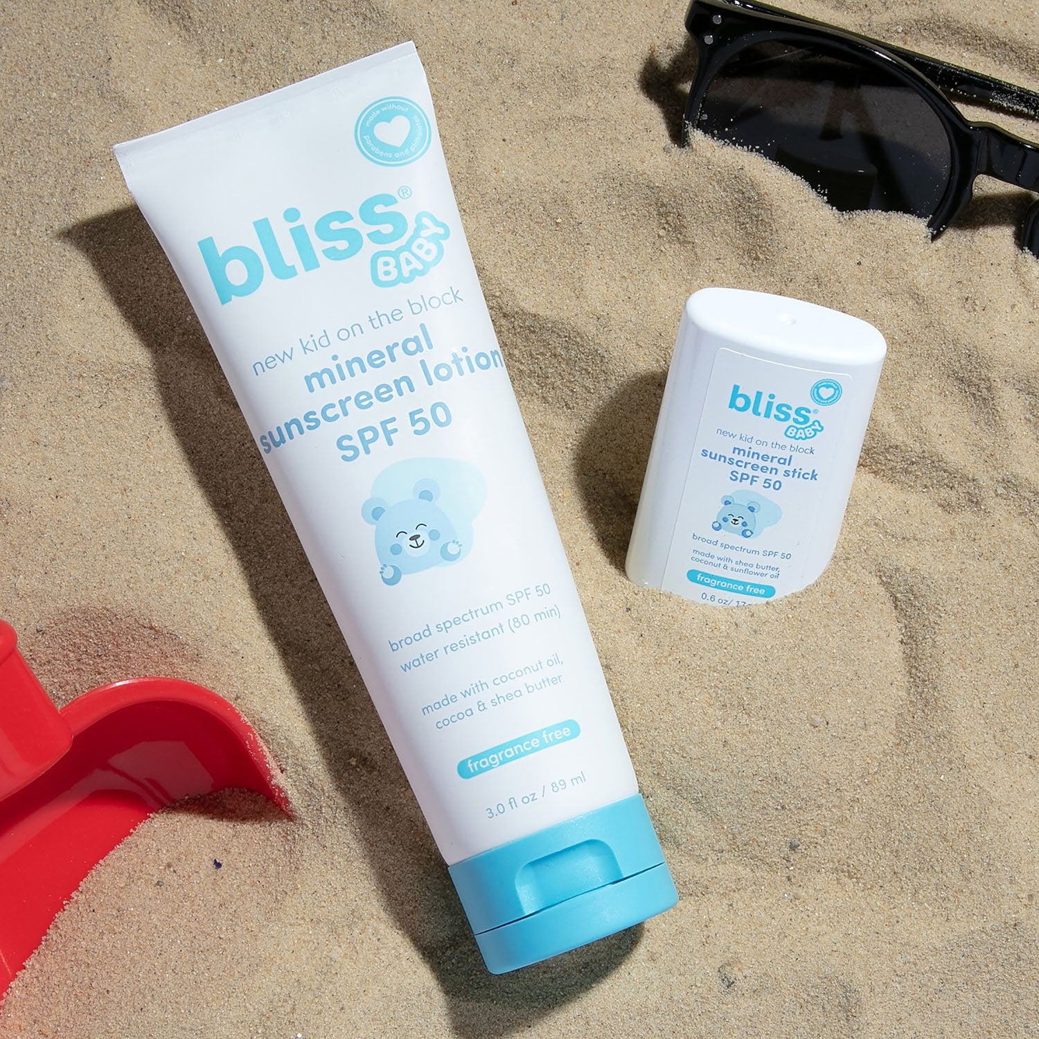 블리스(Bliss) 베이비 미네랄 선스크린 SPF 50 로션 & 스틱 세트 — 무기자차 자외선 차단