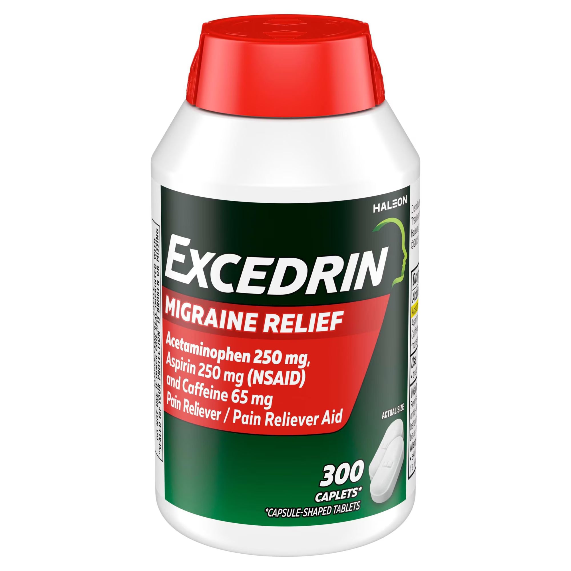 엑세드린 마이그레인 편두통 두통 완화 캡렛 300정 Excedrin Migraine Relief 300 Caplets