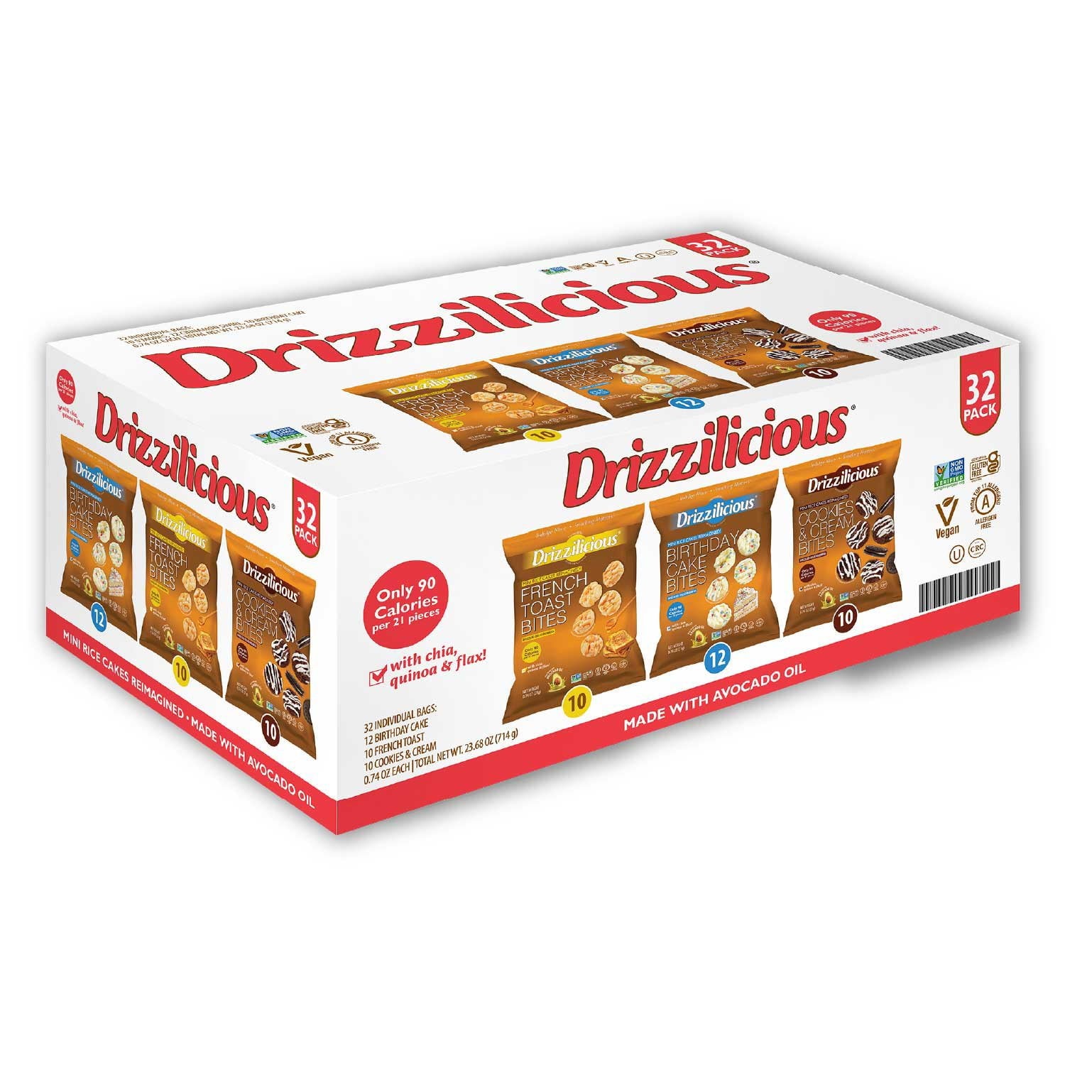드리즐리셔스 미니 라이스케익 버라이어티 – 0.74oz x 32팩