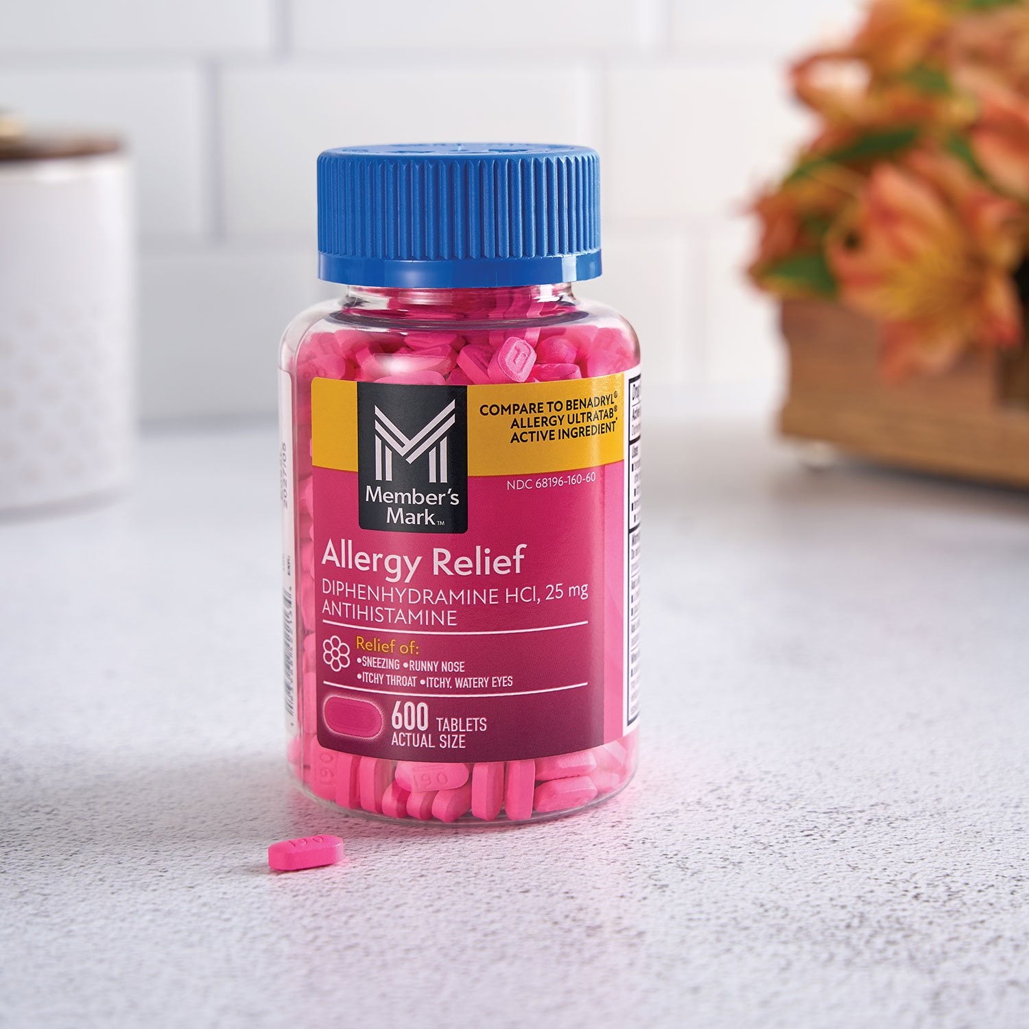 멤버스마크 알레르기 완화 디펜히드라민 25mg, 600정 — 밤 알레르기·가려움 완화