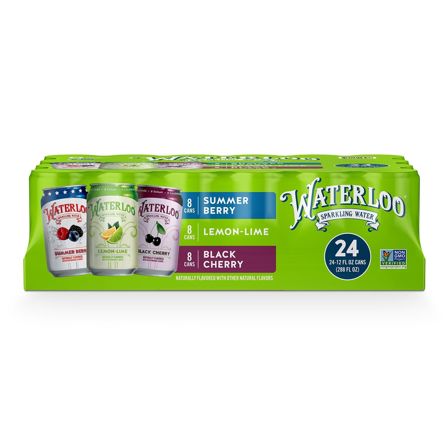 워털루 스파클링 워터 버라이어티 팩 12 fl. oz × 24 – 청량한 맛의 인기 탄산수